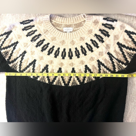 Lucky Brand Black and Cream Crew Neck Sweater - Picture 5 of 5